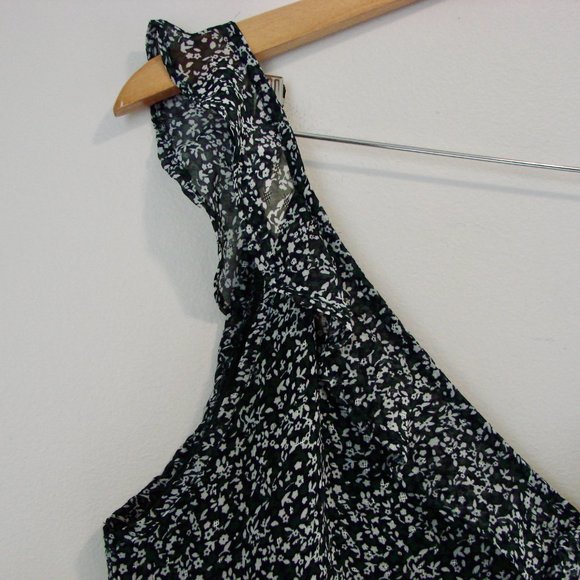 Floral Summer Sleeveless Mini Dress Storia Green White Ruffles Wedding Medium - Picture 6 of 16